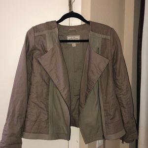 Lucky Brand linen and leather jacket
